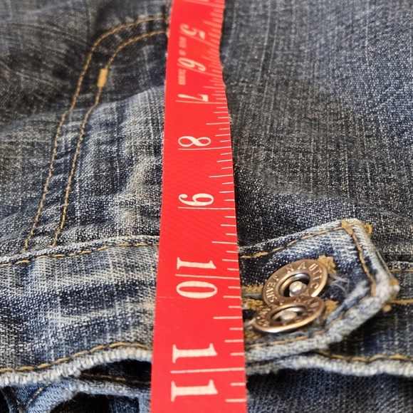 Y2k Vintage Nautica Blue Jeans Women 2 button Zip Closure size 14 - Picture 13 of 14